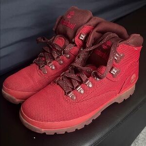 Timberland Burgundy-Red Lace-Up Hiking Boots